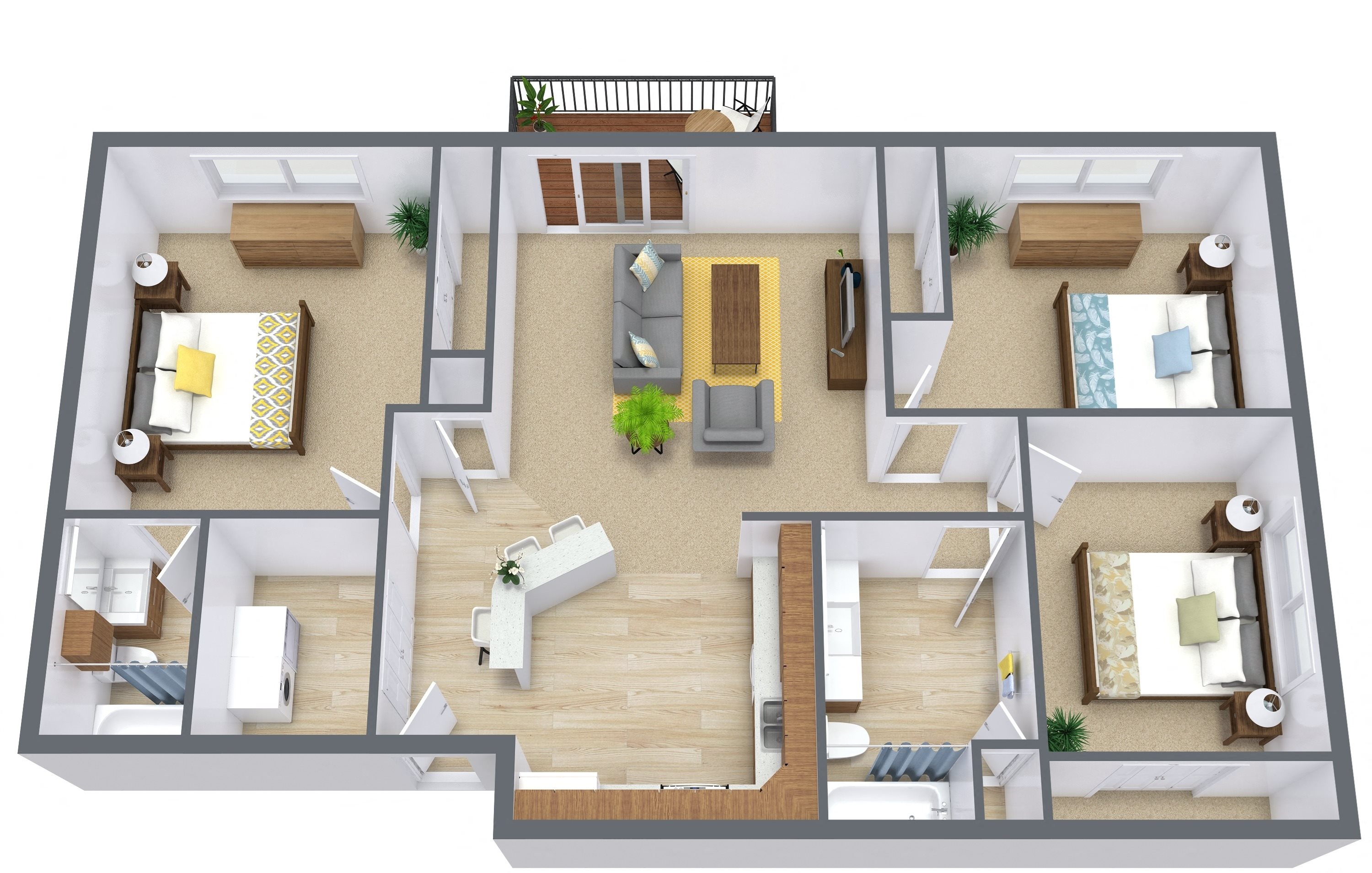Sunwood Apartments | Three Bedroom | Plan 32B Sunwood Apartments | Three Bedroom | Plan 32B